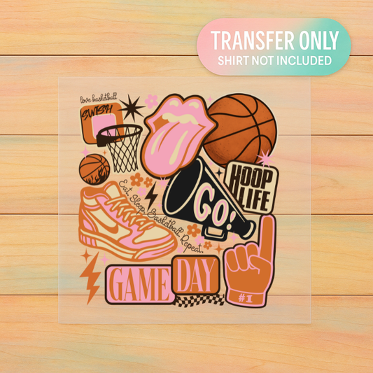 Game Day Basketball Collage | Adult DTF Transfer | Ready to Press