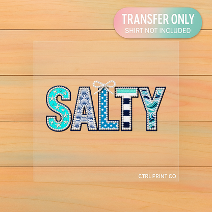 Salty Pearl Patchwork | Adult DTF Transfer | Ready to Press
