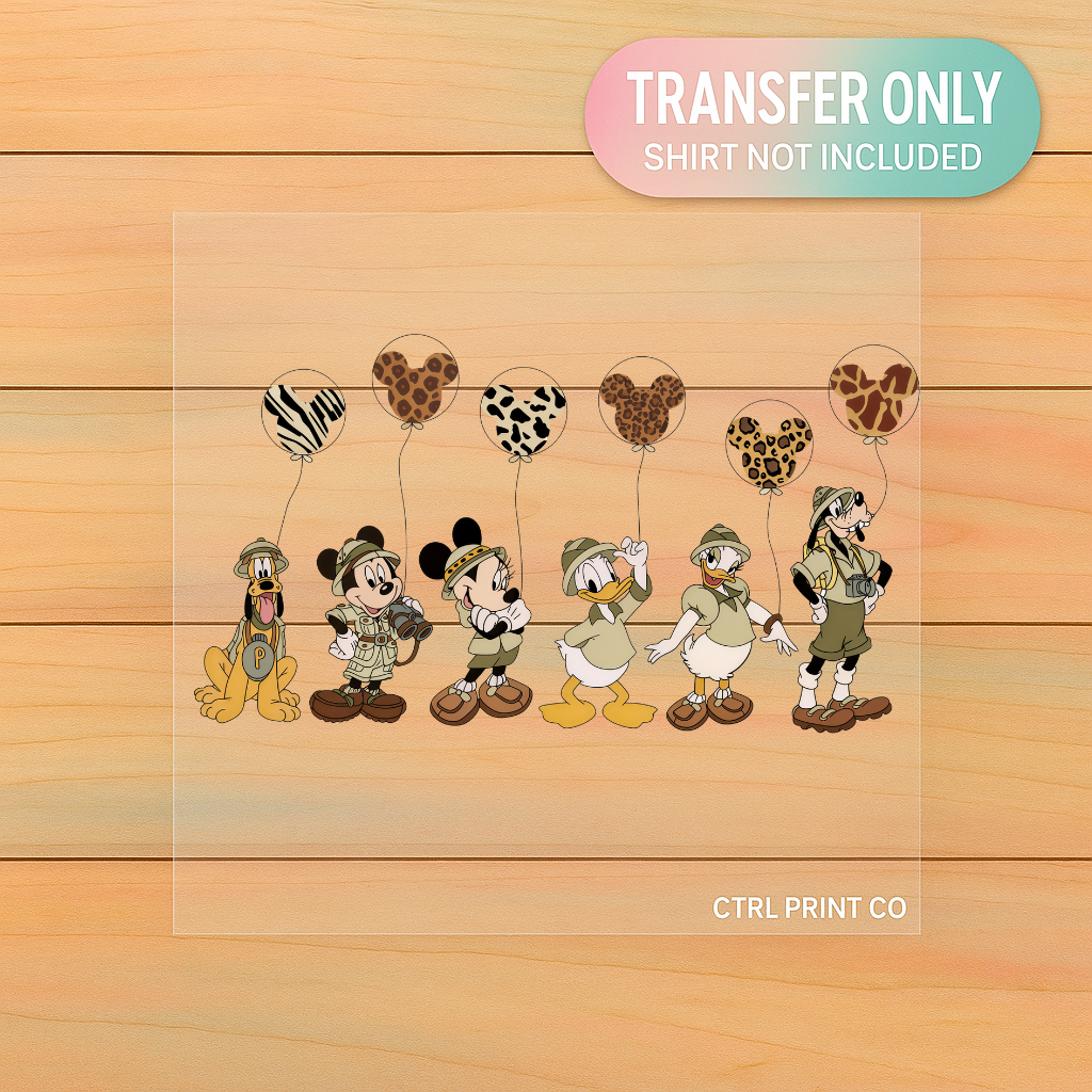 Safari Squad Friends | Youth DTF Transfer | Ready to Press | 7.5 inch