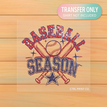 Baseball Season Vintage | Adult DTF Transfer | Ready to Press