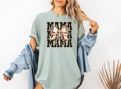 Leopard Bow MAMA DTF Transfer |Animal Print