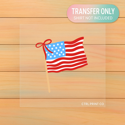 Patriotic Bow Flag | Adult DTF Transfer | Ready to Press
