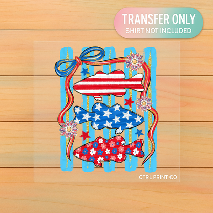 Patriotic Fishin’ Vibes | Adult DTF Transfer | Ready to Press