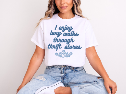 I Enjoy Long Walks Through Thrift Stores | Adult DTF Transfer | Ready to Press