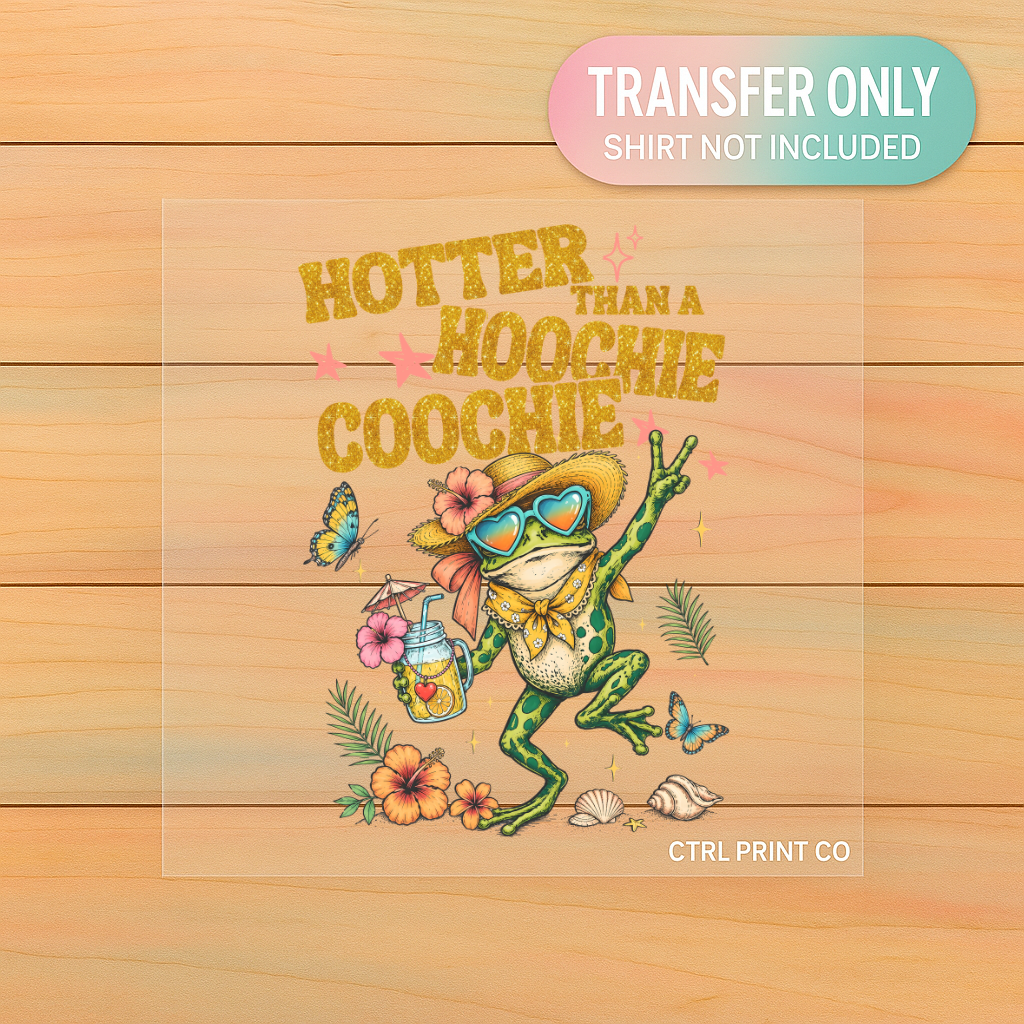 Hotter Than A Hoochie Coochie Summer Frog | Adult DTF Transfer | Ready to Press