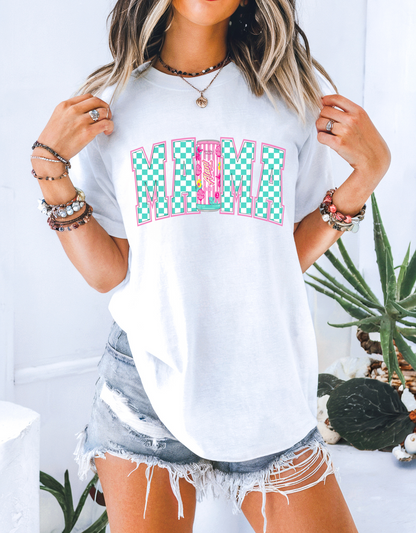 Color Pop Checkered Mama | Adult DTF Transfer | Ready to Press