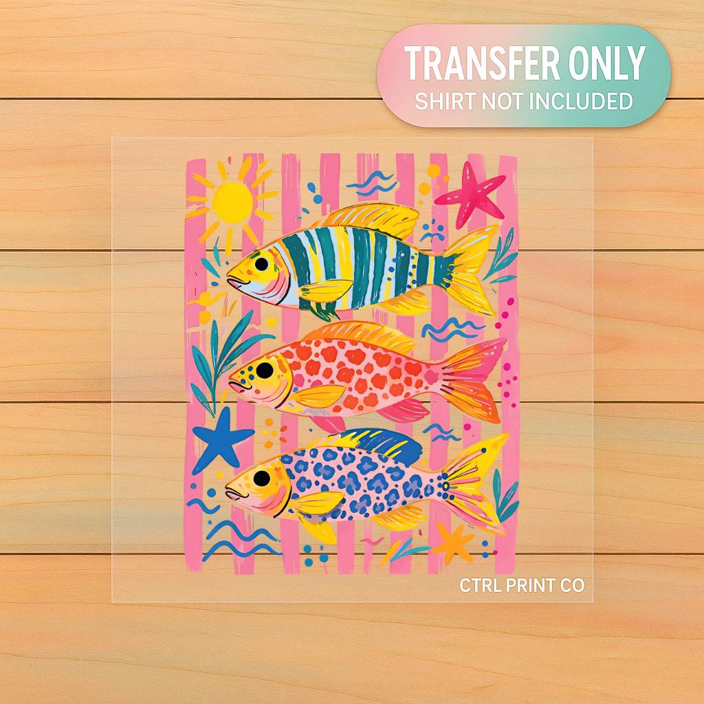 Color Splash Tropical Fish | Adult DTF Transfer | Ready to Press
