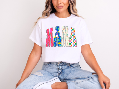 Patterned Mama Letters | Adult DTF Transfer | Ready to Press