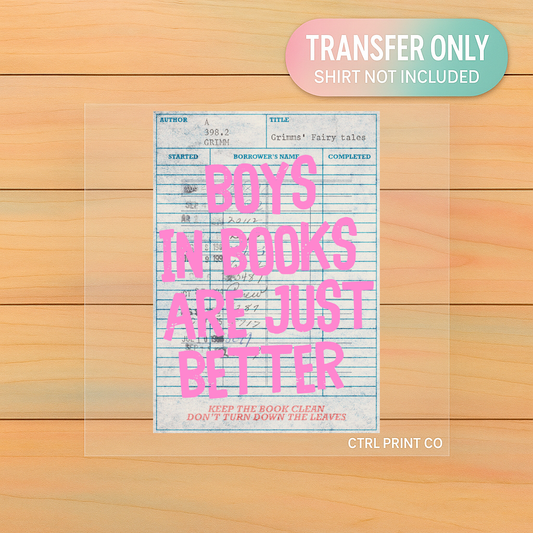 Boys In Books Are Just Better | Adult DTF Transfer | Ready to Press