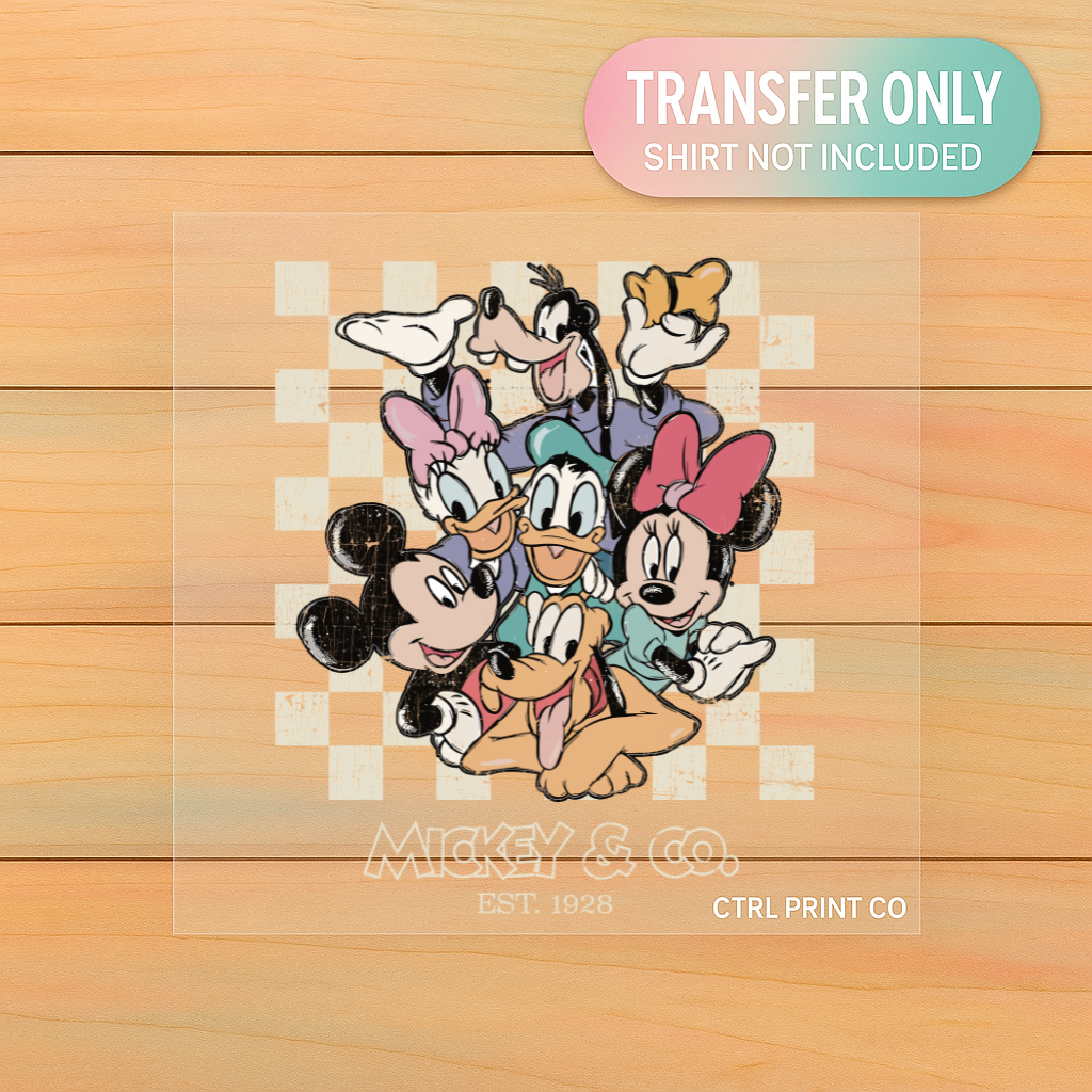 Vintage Cartoon Friends | Adult DTF Transfer | Ready to Press