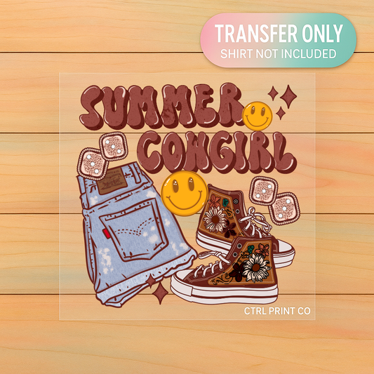 Summer Cowgirl Vibes | Adult DTF Transfer | Ready to Press