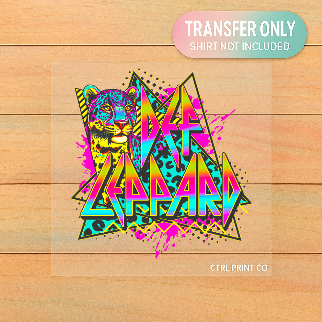Def Leppard Neon Leopard | Adult DTF Transfer | Ready to Press