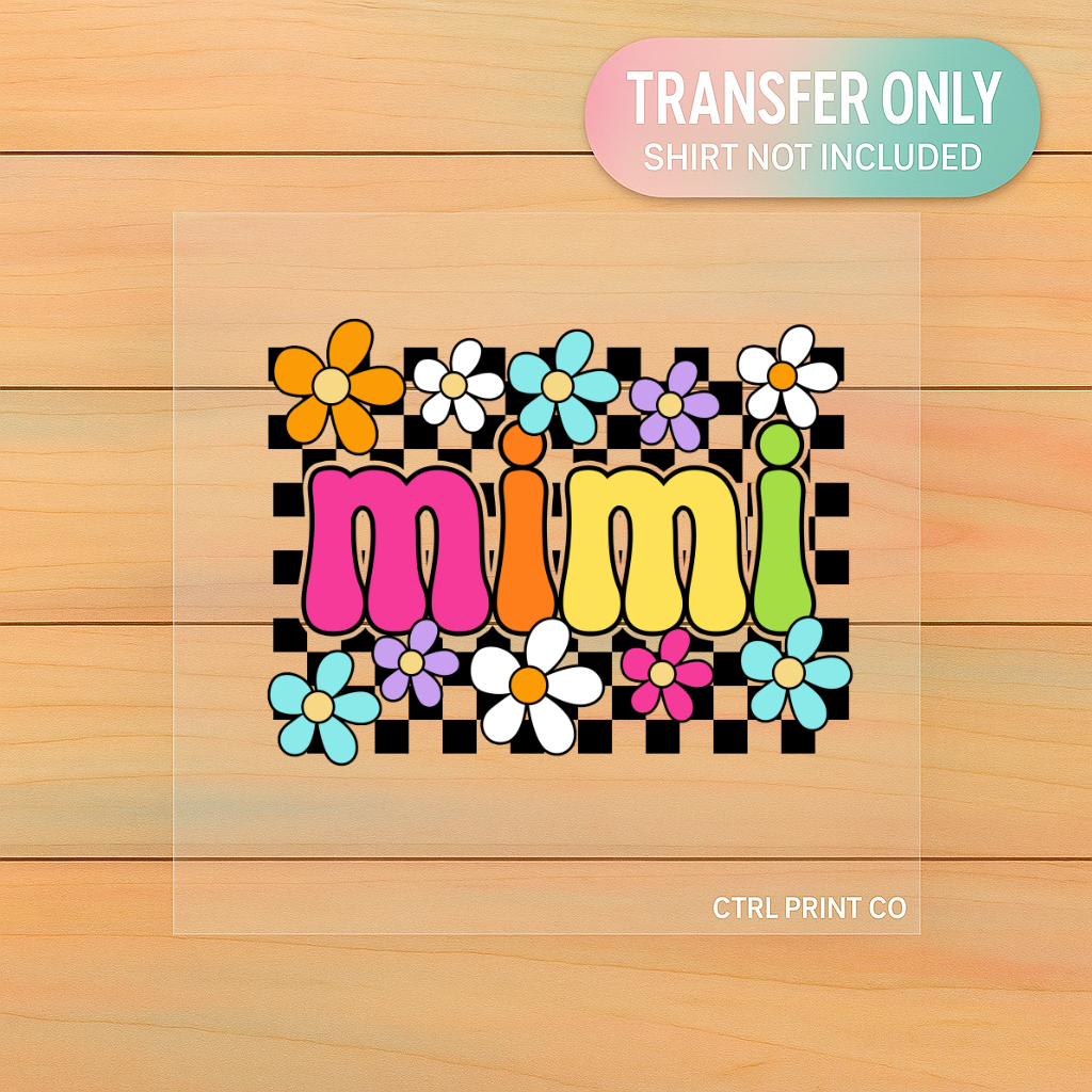 Groovy Checkered Mimi | Adult DTF Transfer | Ready to Press