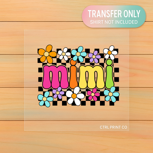 Groovy Checkered Mimi | Adult DTF Transfer | Ready to Press