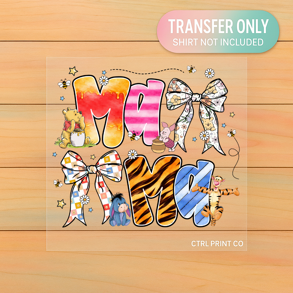 Pooh Mama Collage | Adult DTF Transfer | Ready to Press