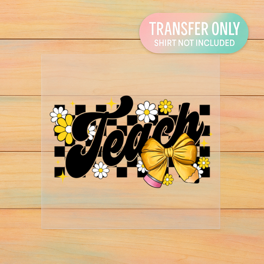 Daisy Checkered Teach | Adult DTF Transfer | Ready to Press