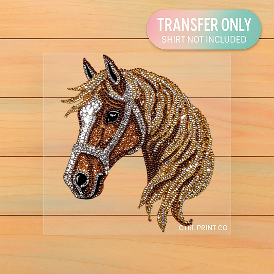 Rhinestone Western Horse | Adult DTF Transfer | Ready to Press