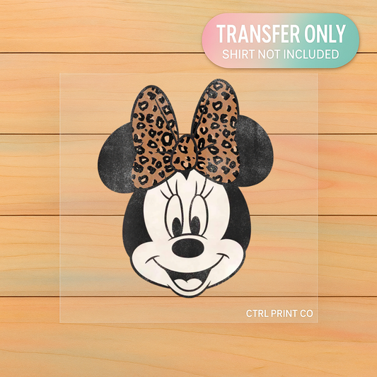 Leopard Minnie | Adult DTF Transfer | Ready to Press
