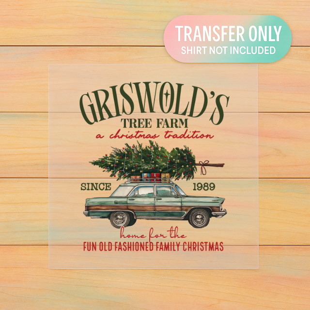 Griswold’s Tree Farm DTF Transfer | Vintage Christmas Car Print | Classic Holiday Family Shirt Design