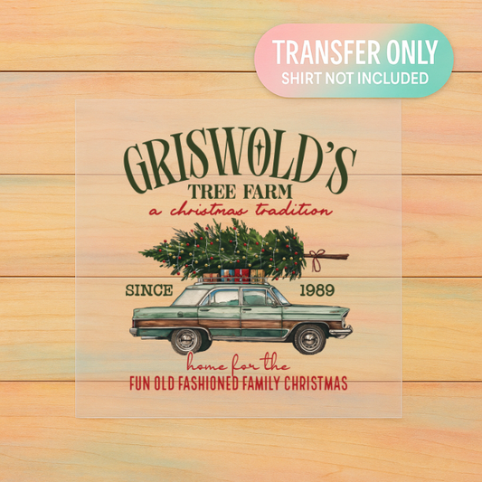 Griswold’s Tree Farm DTF Transfer | Vintage Christmas Car Print | Classic Holiday Family Shirt Design