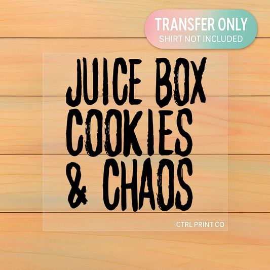 Juice Box Cookies & Chaos | Youth DTF Transfer | Ready to Press | 6.5–7.5 inch