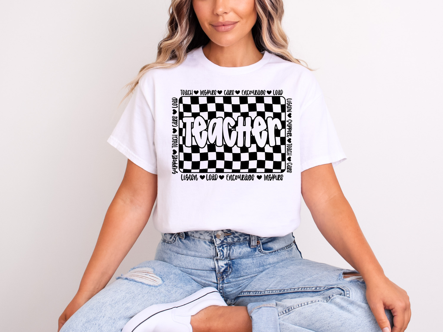 Teacher Checkerboard | Adult DTF Transfer | Ready to Press