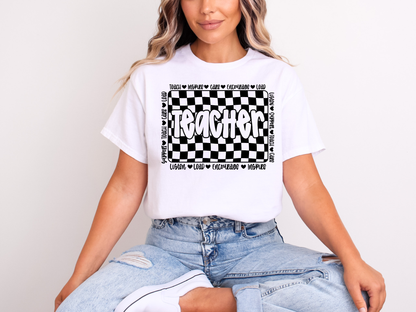 Teacher Checkerboard | Adult DTF Transfer | Ready to Press