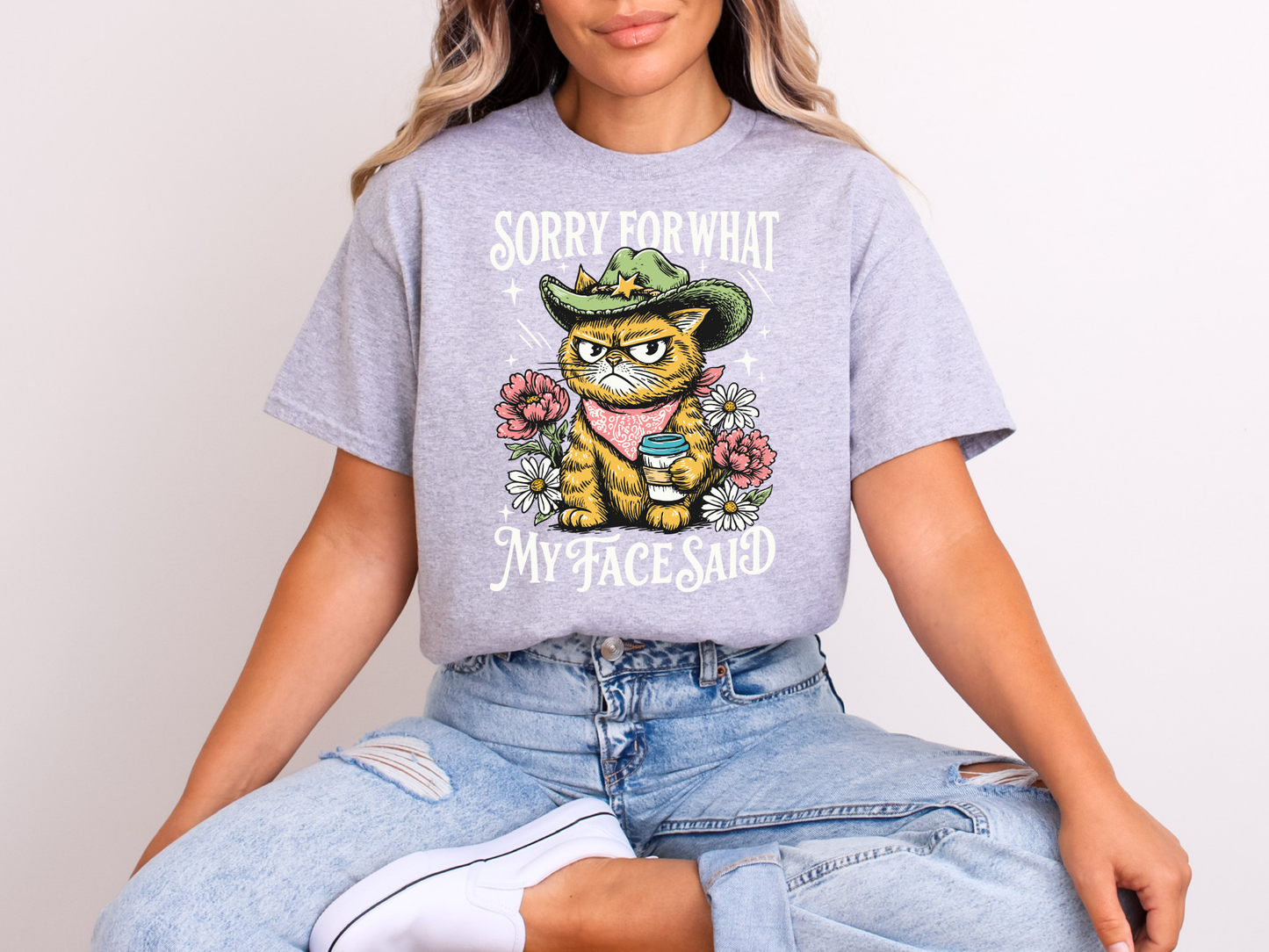 Sorry For What My Face Said Grumpy Cat | Adult DTF Transfer | Ready to Press