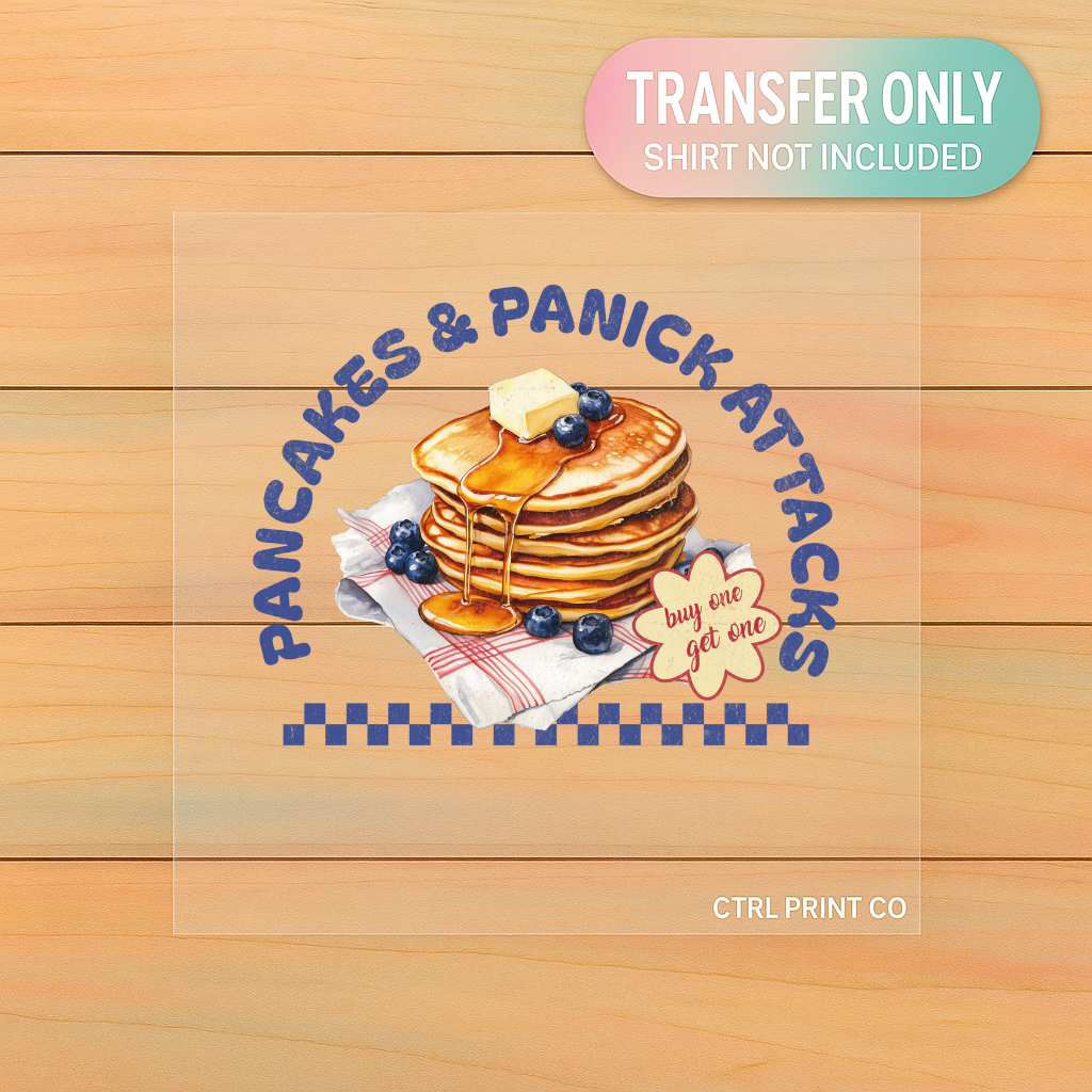 Pancakes & Panick Attacks | Adult DTF Transfer | Ready to Press 🥞